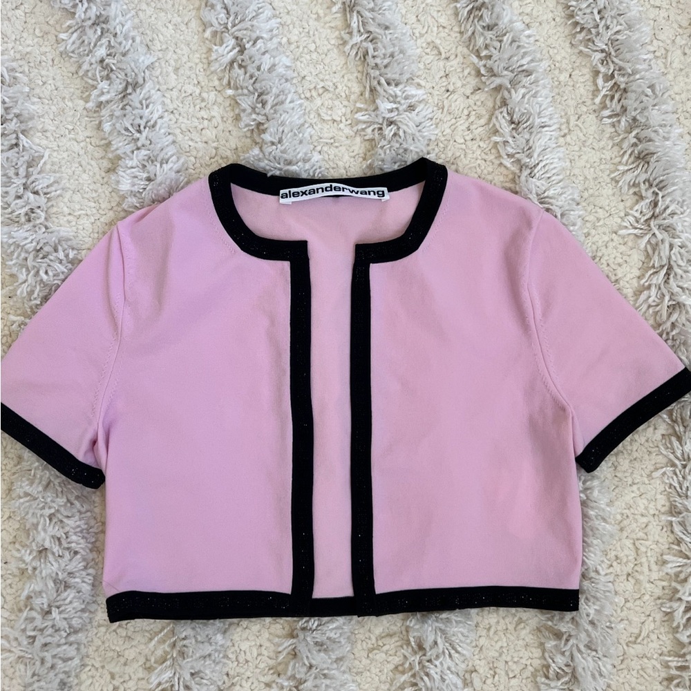 Alexander Wang Light Pink Cropped Cardigan